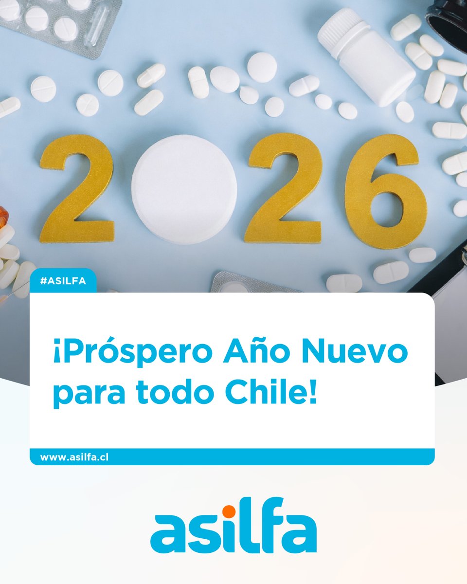 ¡Feliz 2026!
 
Desde ASILFA renovamos nuestro compromiso con el acceso a #medicamentos de calidad y una #industriafarmacéutica transparente y responsable, al servicio de la #salud en #Chile.
 
¡Que sea un gran año para todo el país!