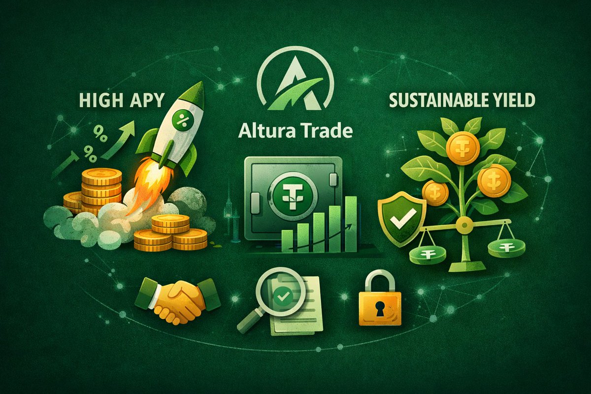 Esco0Pablo's tweet photo. DeFi is slowly shifting from high APY narratives to sustainable yield.

@alturax Trade is exploring that with market-neutral USDT vault strategies.

What makes you trust a yield protocol? https://t.co/XJMY371Dah