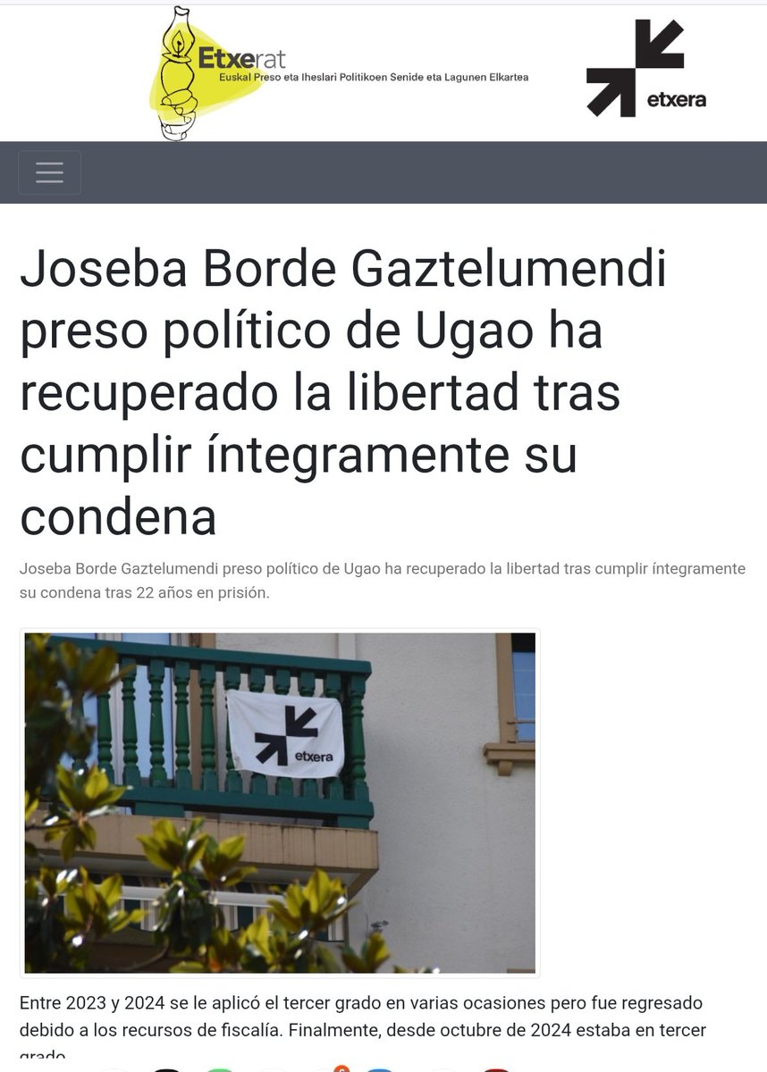 12. Por supuesto es de los que enseguida el gobierno vasco se apresuró a concederle el tercer grado porque como siempre, los ven muy arrepentidos, cuando es todo lo contrario, lo denunciamos, lo recurrieron, se lo volvieron a dar y ya está en la calle 👇🏿
x.com/i/status/16659…