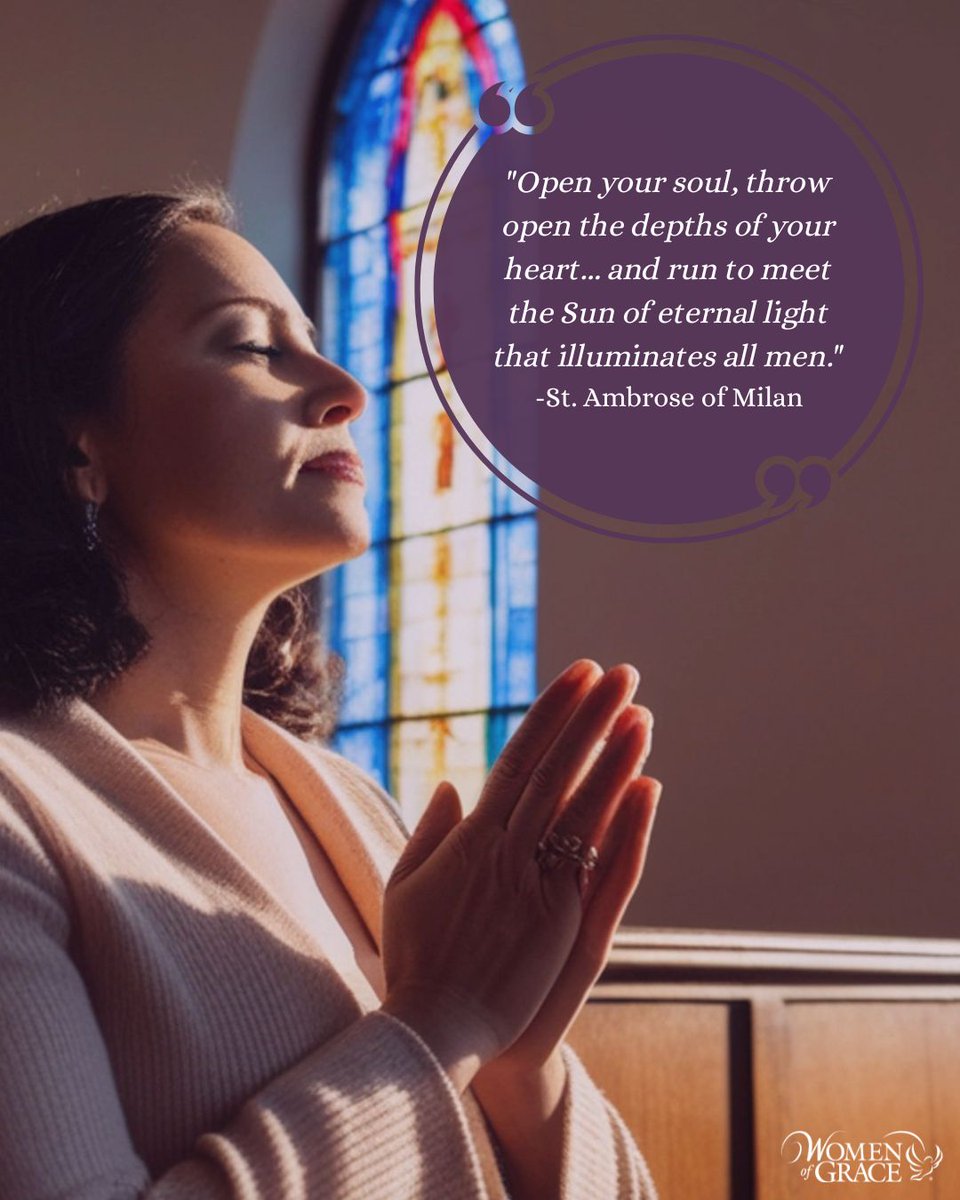 Today’s Reflection: womenofgrace.com/blog/open-your…
What parts of your heart might need more openness or surrender to experience the treasures St. Ambrose describes? As the Holy Spirit to help you cultivate a heart that runs toward light and grace rather than resisting or hesitating.