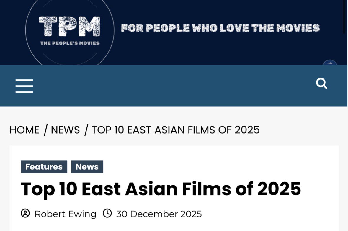 b3108's tweet photo. 🇭🇰⛰️🎦 | 30–Dec-2025
In another surprise, #FOURTRAILS has been named equal-10th in a “Top 10 East Asian Films of 2025” list compiled by film reviewer Robert Ewing @RDFilms5 for the British website @thepeoplesmovie.
https://t.co/OpeIefWhp5
#HK4TUC https://t.co/qzGSKmZcUF