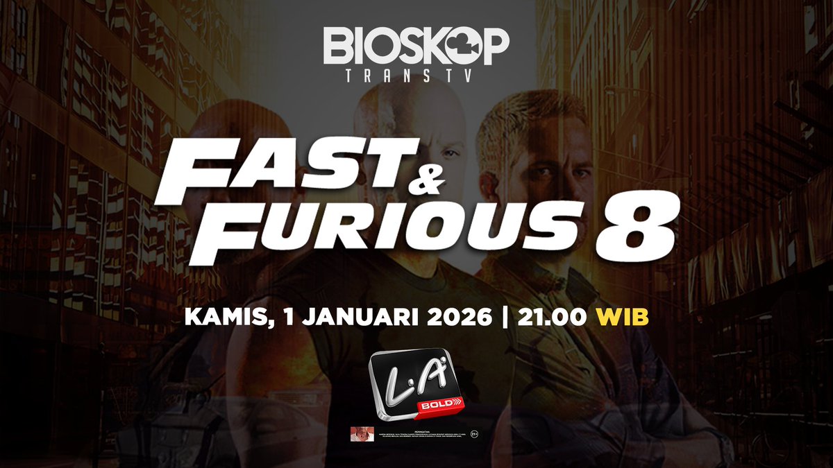 TRANSTV_CORP's tweet photo. Ancaman Cipher memaksa Dom berkhianat demi anaknya. Team bersatu dengan Deckard Shaw untuk menghentikan rencana nuklir. Aksi penuh emosi dan kejutan. Saksikan di Bioskop TRANS TV!
📅 1 Januari 2026
🕘 21.00 WIB
📺 Trans TV
#livebold https://t.co/sxFJumFe4b