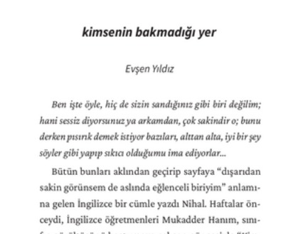 evsennyildiz's tweet photo. Bu yıl okuyucuyla buluşan, bir öyküyle katkıda bulunduğum "Kimsenin Bakmadığı Yer"i 2025 biterken bir kez daha anmak istedim. 2026 da güzellikler getirecek, inanıyorum 🍀 https://t.co/AkvtFk432r