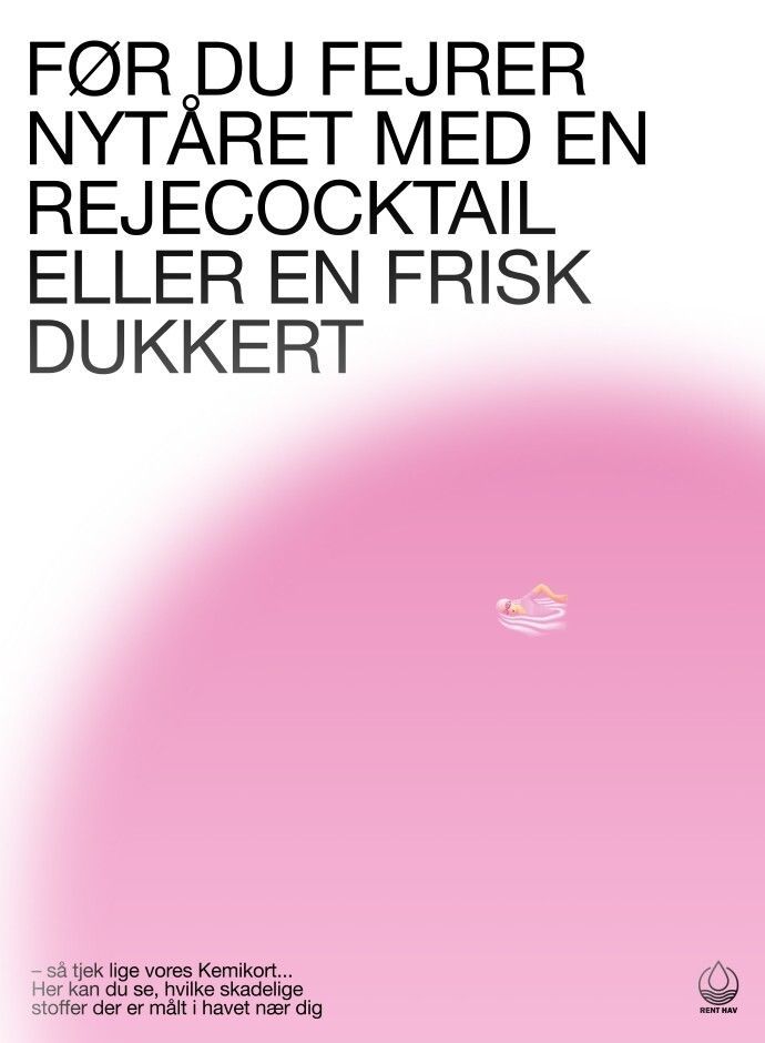 Før du fejrer nytåret med en rejecocktail eller en frisk dukkert så tjek vores Kemikort og se, hvilke skadelige stoffer der er målt i havet nær dig 🧪 

Langt de fleste steder i Danmark er der målt kemikalier i koncentrationer, som ligger tusindvis af gange over grænseværdien