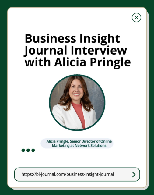 Itsmerajusalla's tweet photo. Business Insight Journal Interview with Alicia Pringle of Network Solutions #teamnewfold https://t.co/3dhkiQ0XoE https://t.co/jbCCYmdRNE