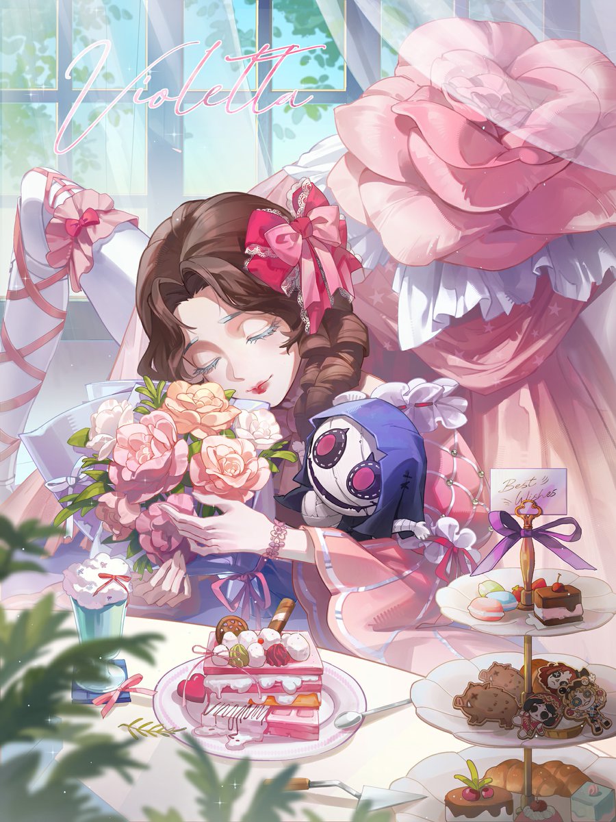 GameIdentityV's tweet image. Dear Visitors,
My kind of afternoon. One hand for tea, seven for... well, everything else. 
The only web I'm spinning today is a pink one. Happy Character Day to me.
#IdentityV #SoulWeaver