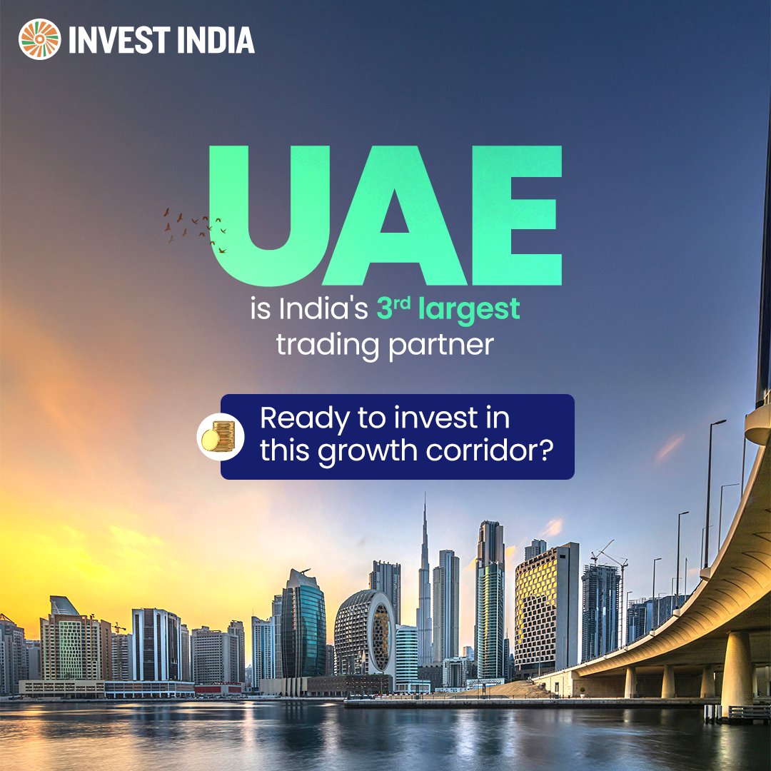 investindia's tweet image. With total bilateral trade crossing $100 Billion in FY 2024–25, the #IndiaUAE trade ties are deepening as a high-potential growth partnership, opening #opportunities across sectors.

Learn more: tinyurl.com/II-Home

#InvestInIndia