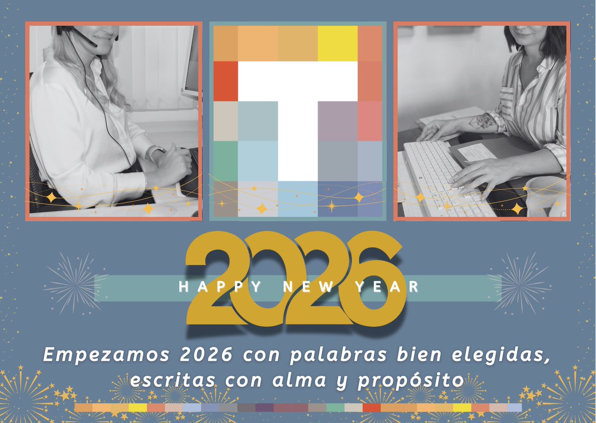 Un nuevo año comienza, lleno de nuevas historias por contar, interpretar y traducir.
En 2026 seguimos creyendo en el poder de las palabras bien elegidas, escritas con alma y propósito.

✨Feliz año nuevo a todos nuestros clientes y compañeros de profesión!