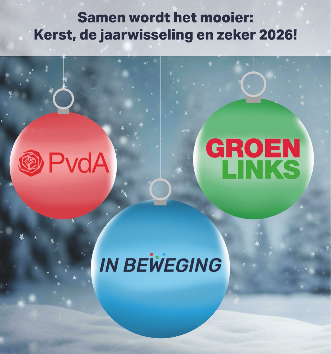 Wij wensen iedereen een heel fijne en veilige jaarwisseling toe!

Met onze drie partijen kijken wij natuurlijk uit naar een fantastisch 2026!