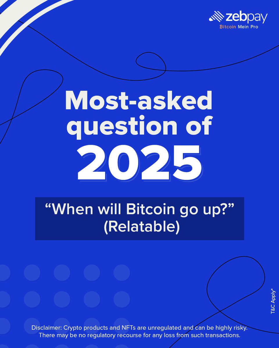 Most-asked question of 2025: “𝐖𝐡𝐞𝐧 𝐰𝐢𝐥𝐥 𝐁𝐢𝐭𝐜𝐨𝐢𝐧 𝐠𝐨 𝐮𝐩?”  Still iconic.