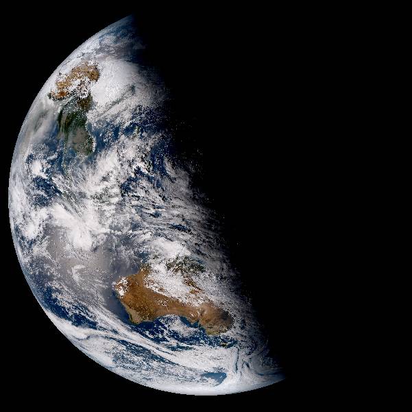 올해의 마지막을 보내는 실시간 지구 이미지 (30분 전)