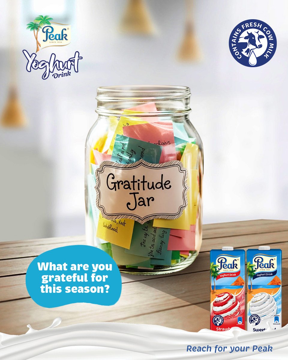 Before the clock strikes 12, let’s fill up that gratitude jar. What’s one thing you’re thankful for as we close the year?
We’re sipping Peak Yoghurt and counting every blessing.

#RefreshTheSeason 
#PeakYoghurtNG 
#ThankfulVibes