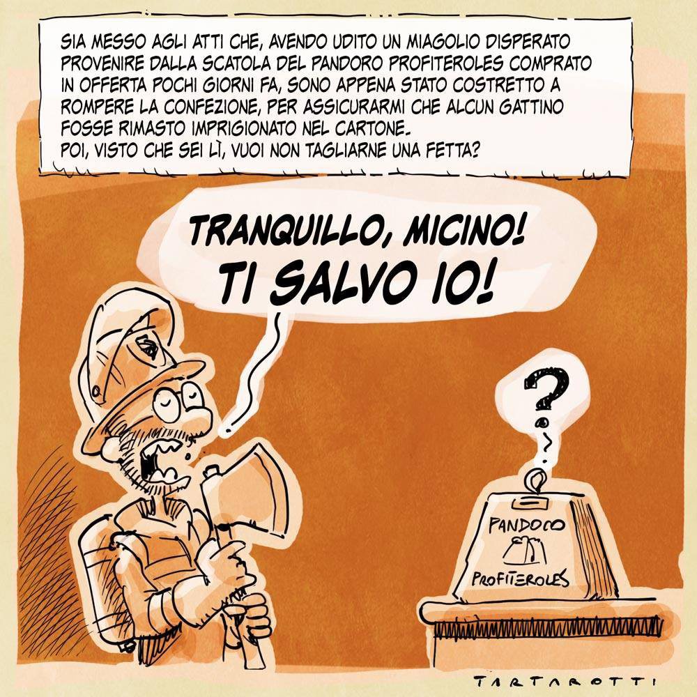 tartaro7's tweet photo. Esattamente 8 anni fa, sentendo dei miagolii venire da una confezione di pandoro profiteroles, la aprii senza perdere un momento.
Stranamente non c'erano gattini da salvare. Ma, a quel punto, vuoi non tagliare una fetta di pandoro?
Cana, hai sentito anche tu? #scuse #pandoro https://t.co/xxtt2nYoCA