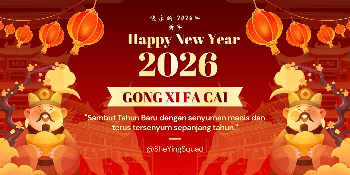 🧧🎆🏮

祝您2026年新年快乐！新年新气象，充满新的热情和新的机遇。愿2026年成为您迄今为止最美好的一年，硕果累累，福泽绵长。

                                             🧧🎆🏮