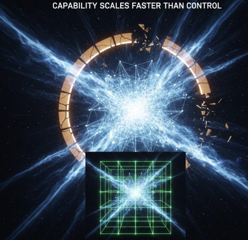 ✺ <a href="/inference_labs/">Inference Labs</a> Capability Scales Faster Than Control
Modern AI capability grows exponentially. Control does not.
This gap is where risk accumulates.
As systems grow more autonomous, the cost of losing control increases faster than performance gains.