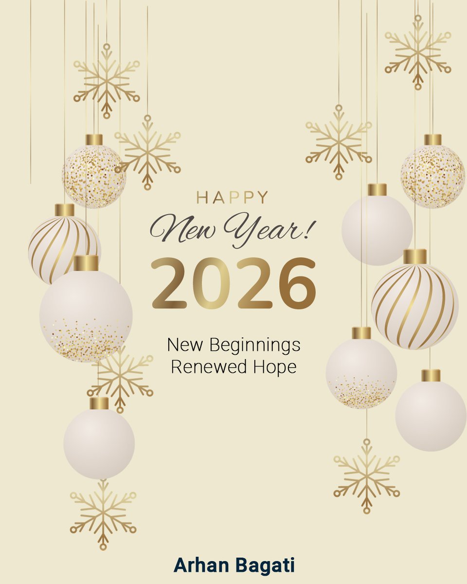 IamArhanBagati's tweet photo. As we step into a new year, may we move forward with clarity, compassion, and renewed purpose.
Wishing everyone strength for the journey ahead and hope in every new beginning. β¨
Happy New Year 2026.
#HappyNewYear #NewBeginnings #HopeAndPurpose @IndiaKyari https://t.co/QaEHxebSrB
