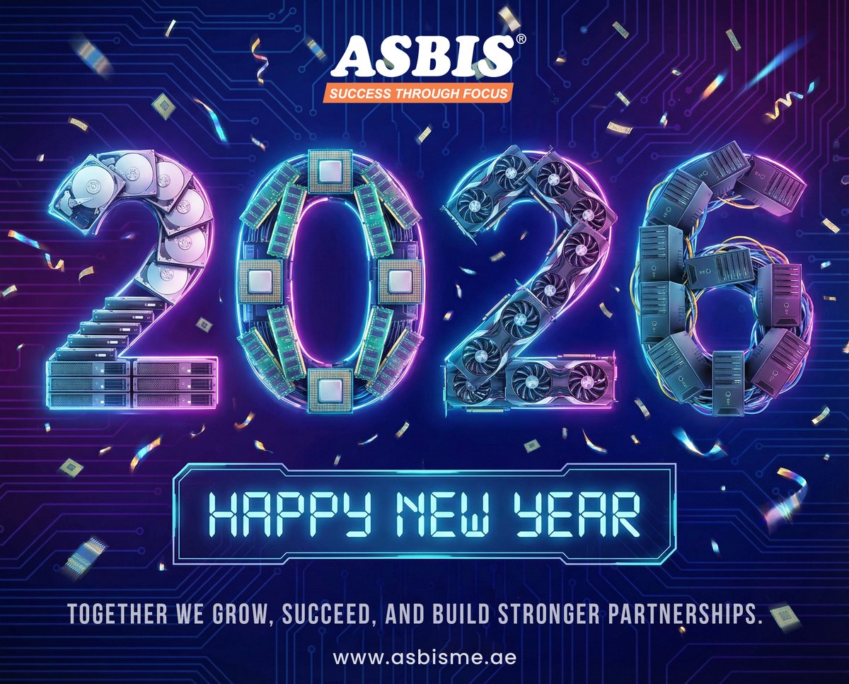 Happy New Year 2026 from ASBIS Middle East! ✨
Thank you to our partners, customers, and team for an amazing journey.
Here’s to more success, stronger partnerships, and exciting opportunities ahead!
#HappyNewYear #Hello2026 #ASBIS #Growth #Partnership