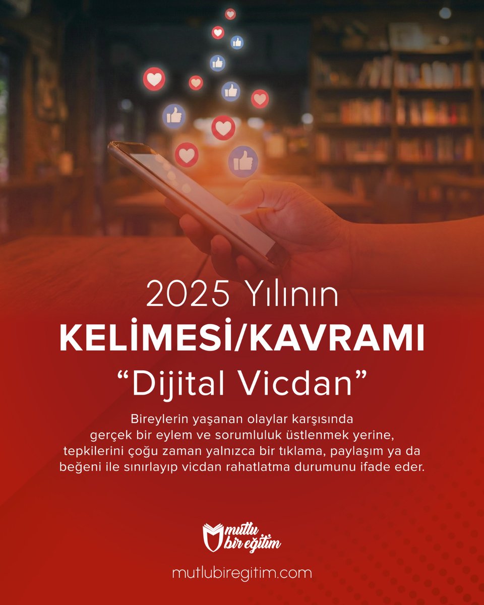 🏆 2025 Yılının Kelimesi/Kavramı: “Dijital Vicdan”

📌Türk Dil Kurumu  ile Ankara Üniversitesi İletişim Araştırmaları ve Uygulama Merkezi iş birliğinde yürütülen “2025 Yılının Kelimesi/Kavramı” çalışmasının sonuçları açıklandı. 

🔗 tdk.gov.tr/icerik/basinda…

<a href="/ahmetcoskun6134/">AHMET COSKUN</a>