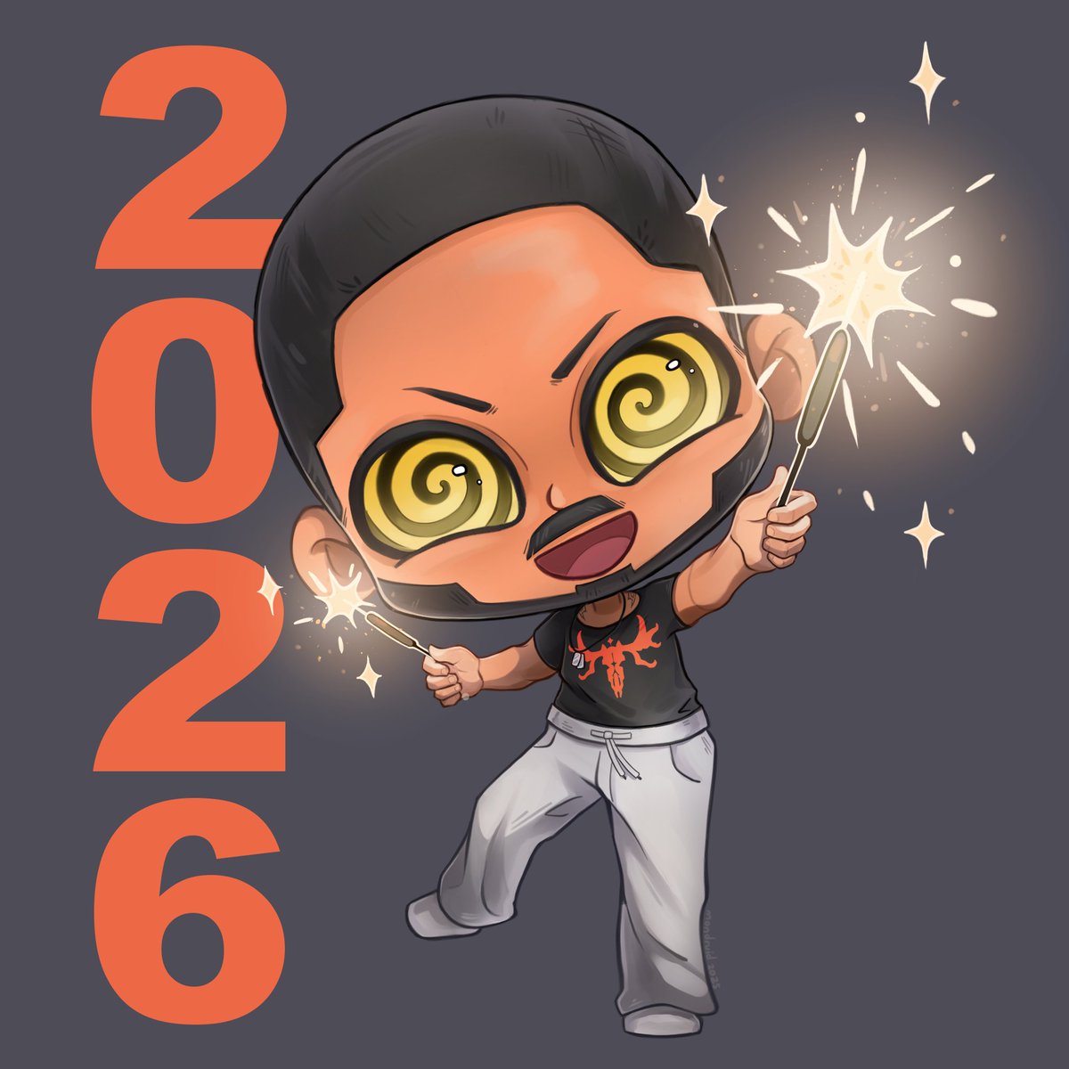 Happy New Years Everybody! 
I wish you a year filled with love, laughter, and good surprises. 🥳🎆
Here's to 2026!

Art made by the amazing <a href="/mondruid/">VGen Comms</a>  💛