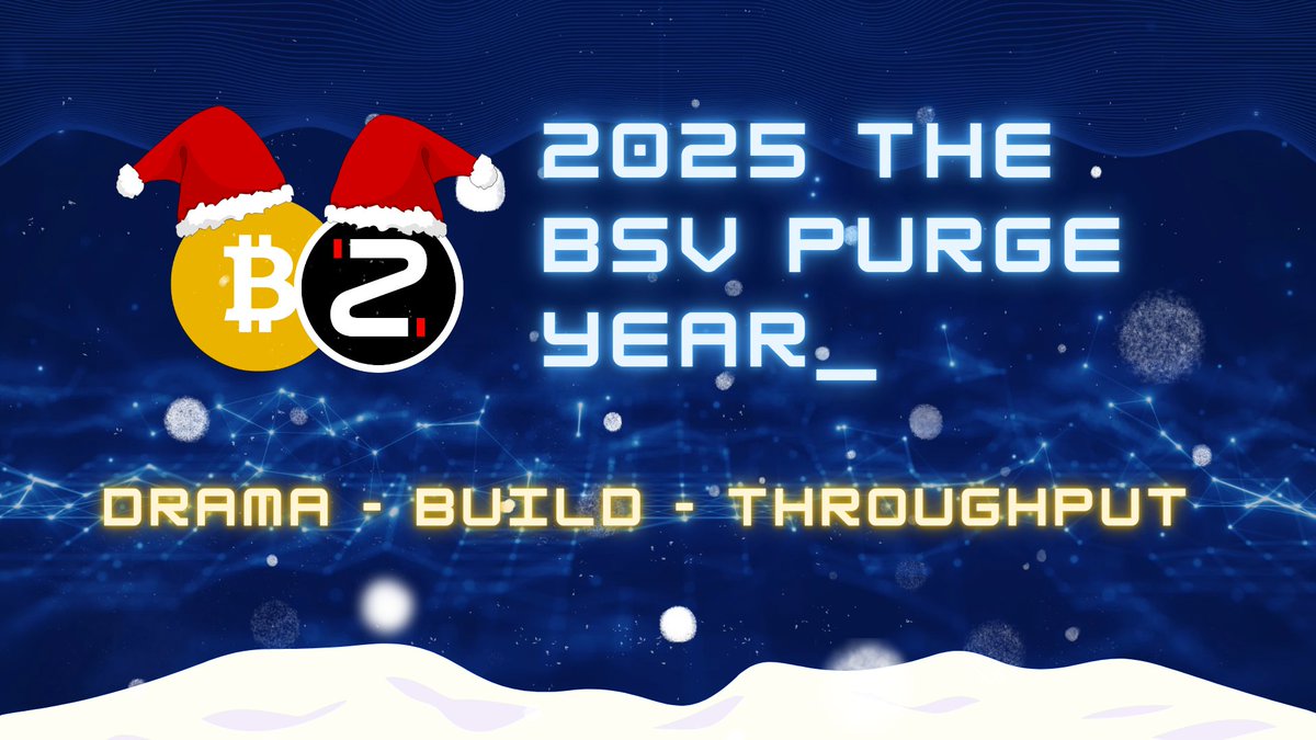 🟢 BSV in 2025: the purge before dominance. 

Let's finish the year with some keys, 

2025 wasn’t about price.

It was about survival, cleanup, and positioning.

🟢 The Craig Wright implosion

The final collapse of the Craig Wright narrative was brutal:

– Reputation damage

–