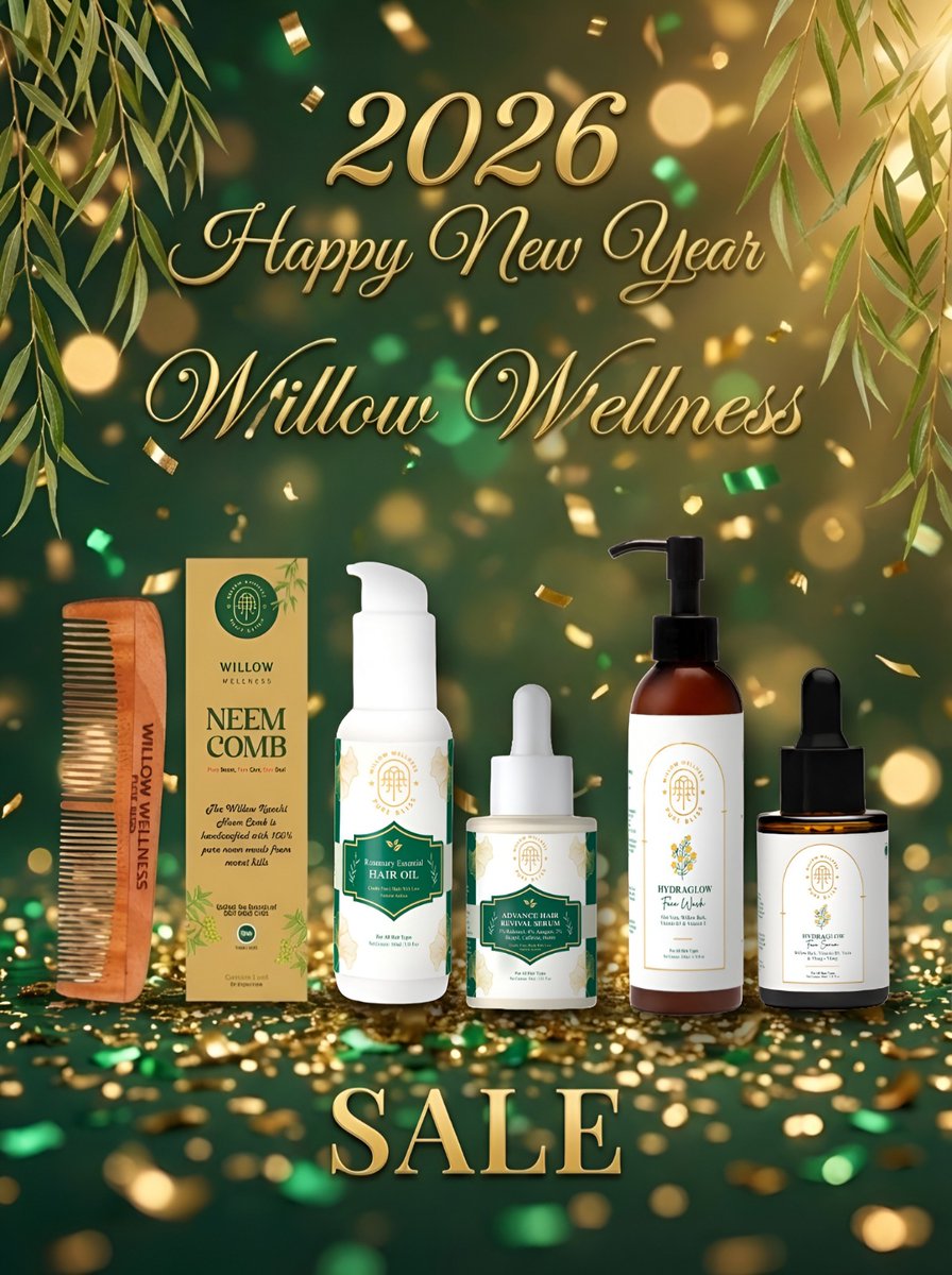 ✨ Happy New Year from Willow Wellness! ✨
Here’s to glowing skin, stronger hair, mindful self-care, and a healthier you in #2026. 🌿💫
#HappyNewYear #WillowWellness #GlowNaturally
Shop now - willowlifecare.com 
#welcome #2026 #GLOW #naturalbeauties