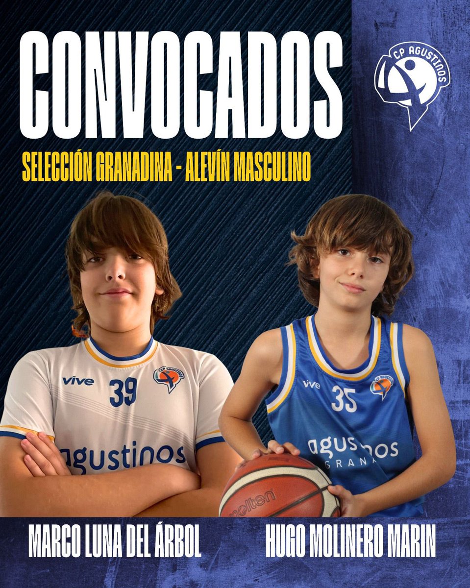 🏀 Nuestros jugadores, Marco y Hugo han sido convocados con la Selección Granadina Alevín Masculina.

Un reconocimiento al trabajo, al esfuerzo diario y a las ganas de seguir creciendo.

¡Enhorabuena, chicos! Disfrutad de la experiencia 🔝

#ADNagustino
