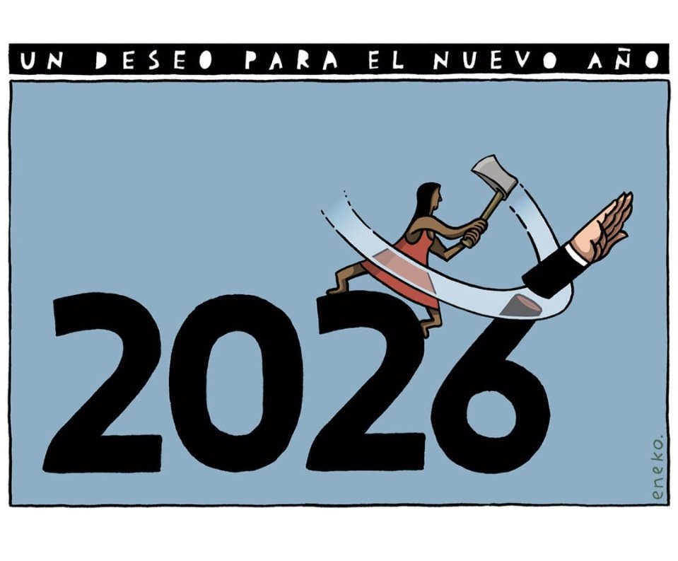 eljueves's tweet image. Nuestros mejores deseos para vosotros este año. Que tengáis un 2026 brutal. 
 ❤️ Salud y humor. Se os quiere.
✏️ @enekohumor