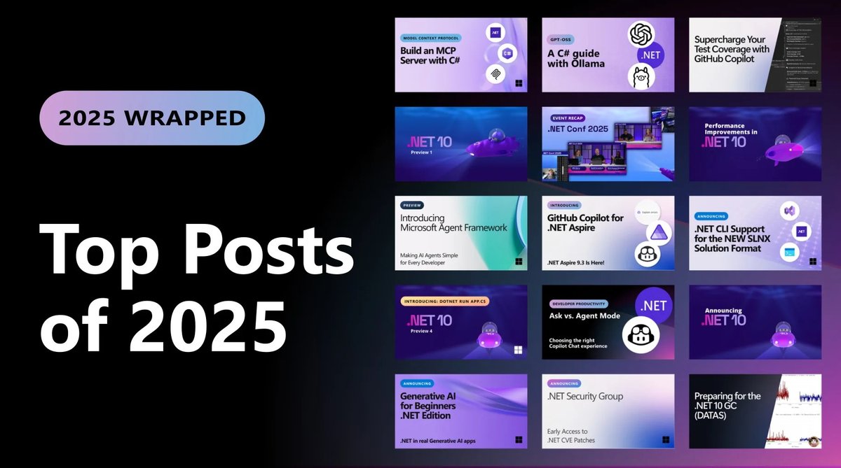 >  Top .NET Blog Posts of 2025 dlvr.it/TQ50nv
