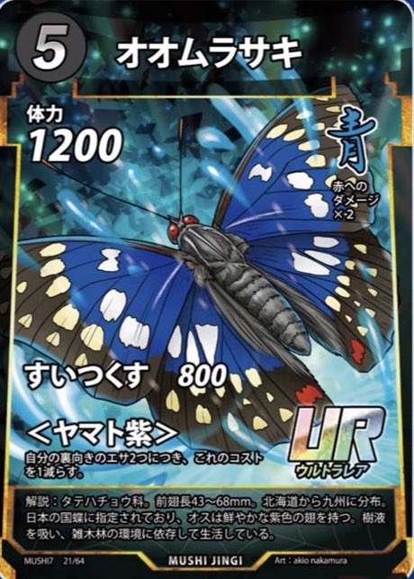 2025/12/31 #蟲神器 第7弾新カード速報 今回は オオムラサキ UR 新