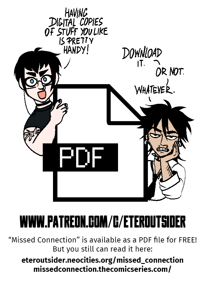 eteroutsider's tweet photo. Since I finished posting MC a couple of weeks ago it's available in its entirety in many ways now :)
My website: https://t.co/lzyBXlxd7u
Comicfury: https://t.co/n0rHAlJ9kY
PDF: https://t.co/ejyxaO2adH https://t.co/ePoUk2GPmq