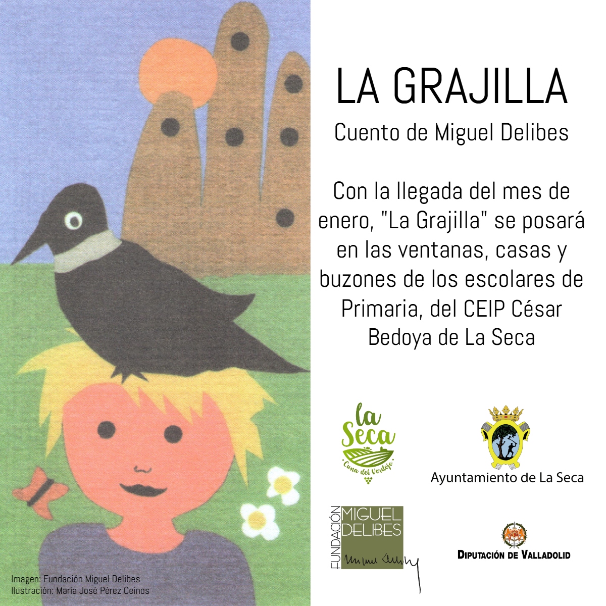LA GRAJILLA se posará en las casas de los escolares de La Seca, gracias a <a href="/MiguelFundacion/">Fundación Miguel Delibes-Oficial</a> y <a href="/Dip_Va/">Diputación de Valladolid</a> 
Más info: goo.su/eOK5cp