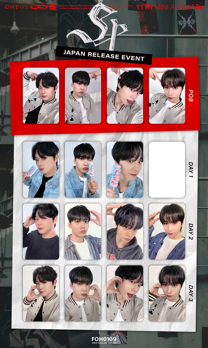 ONEUS トレカ　17 ONEUS Photocard Template 11th Mini Album - 5X Japan Release Event