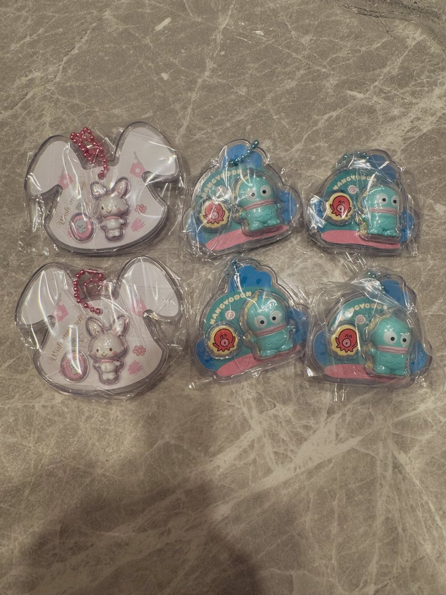 ウィッシュミーメルちゃん全部で4つ ハンギョドンは6つ、ばつ丸4つほど