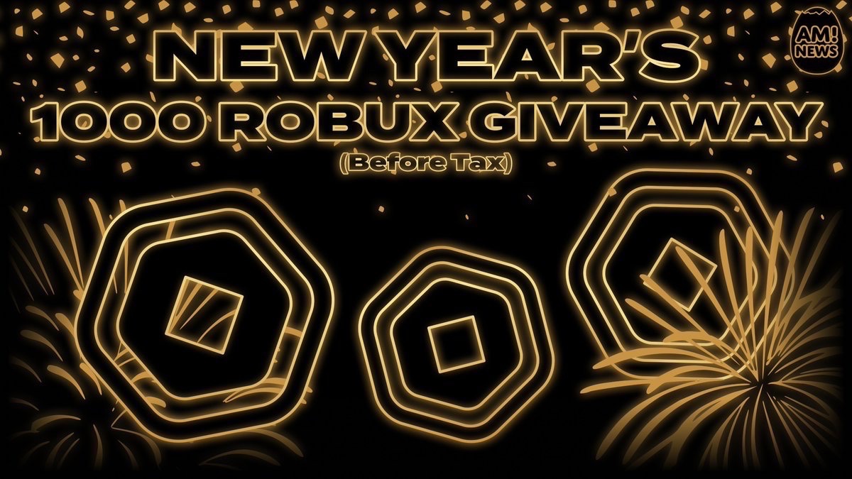 AMNews_Updates's tweet image. NEW YEAR'S GIVEAWAY!

To enter for a chance to win 1,000 ROBUX, please:
- Follow me
- Like and repost
- Comment "Happy New Year" and tag friends

Winner will be announced on January 7, 2026 and contacted via DM. Good luck!