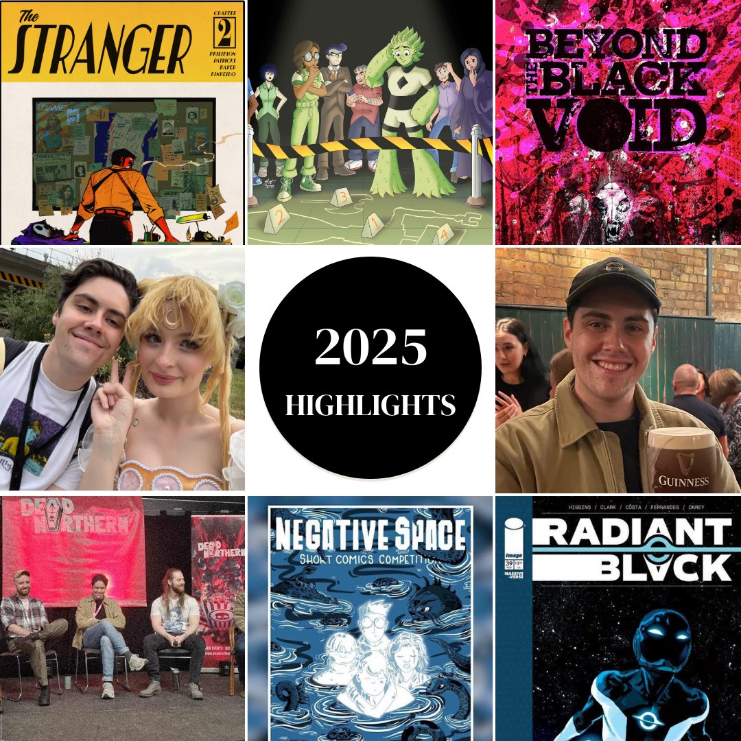 JPatricks__'s tweet image. My 2025:

⚡️The Stranger # 2
⚡️ Green Kid # 7&amp;amp;8
⚡️ MCM London
⚡️ Dublin Comic Art Festival
⚡️ First time on a panel (Thought Bubble)
⚡️ Won runner up in Negative Space’s Short Comics Comp
⚡️ Back up story in Radiant Black (OUT TODAY!)

Thanks to everyone whose supported me in ‘25
