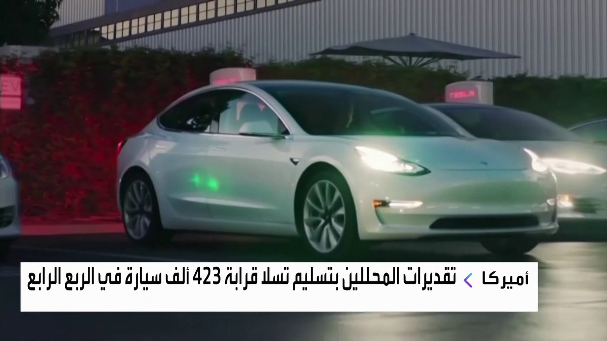 تسلا تنشر تقديراتها الخاصة بتوقعات وول ستريت لتسليمات السيارات الأسواق العربية _Business 