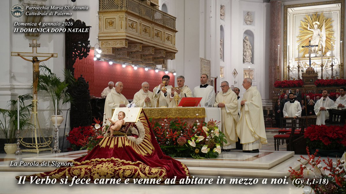 4 gennaio – II Domenica dopo Natale. Il Verbo si fa carne e viene ad abitare tra noi: luce vera che vince le tenebre e dona a chi lo accoglie di diventare figlio di Dio. Contempliamo la sua grazia.
cattedrale.palermo.it/#Liturgia
#VangeloDelGiorno #Natale #IlVerboSiFeceCarne #LuceVera