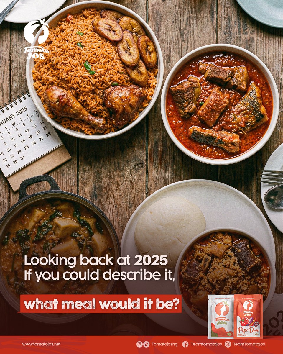 The year is almost over!  If you could describe your 2025 as a meal, what would it be? 

Let us know in the comment section

#TomatoJos
#PepeDem
#FarmToTable
#NewYearsEve
#December31st