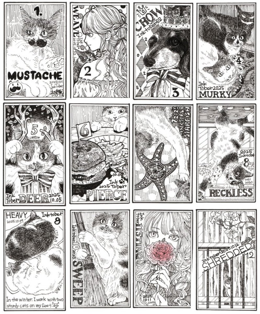 2025年自分が選ぶ今年の4枚 その2：ペン画🖋️ ペン画大好き❤️2026年