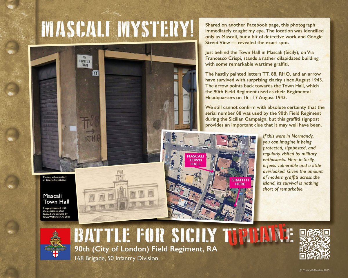Some updates from Sicily. Recent finds and discoveries. 90th (City of London) Field Regt. RA.
#sicily #royalartillery #ww2 #history