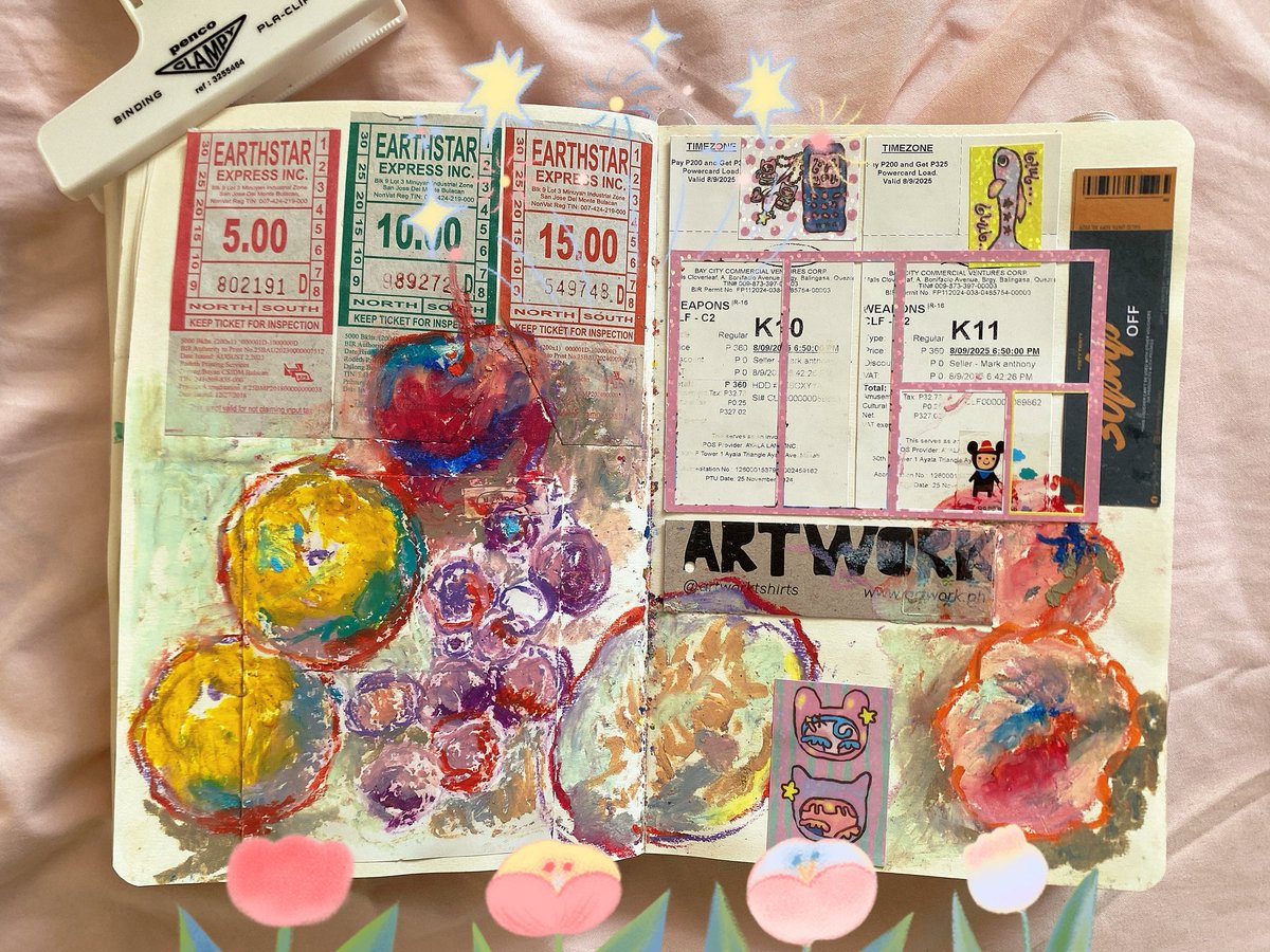 pusanggalart's tweet image. 2025 junk journal recap 🌟🐠🌸🍎