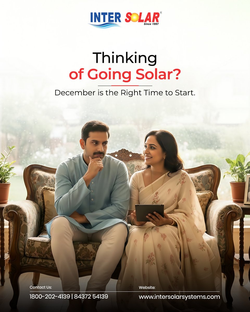 intersolarsys_'s tweet image. The best time to go solar in 2026… starts in December. ☀️
Set up your solar system now and start 2026 with savings from Day One.
✅ Lower electricity costs
✅ Energy independence

📞 1800-202-4139 |🌐intersolarsystems.com

#intersolarsystems #gosolarindia