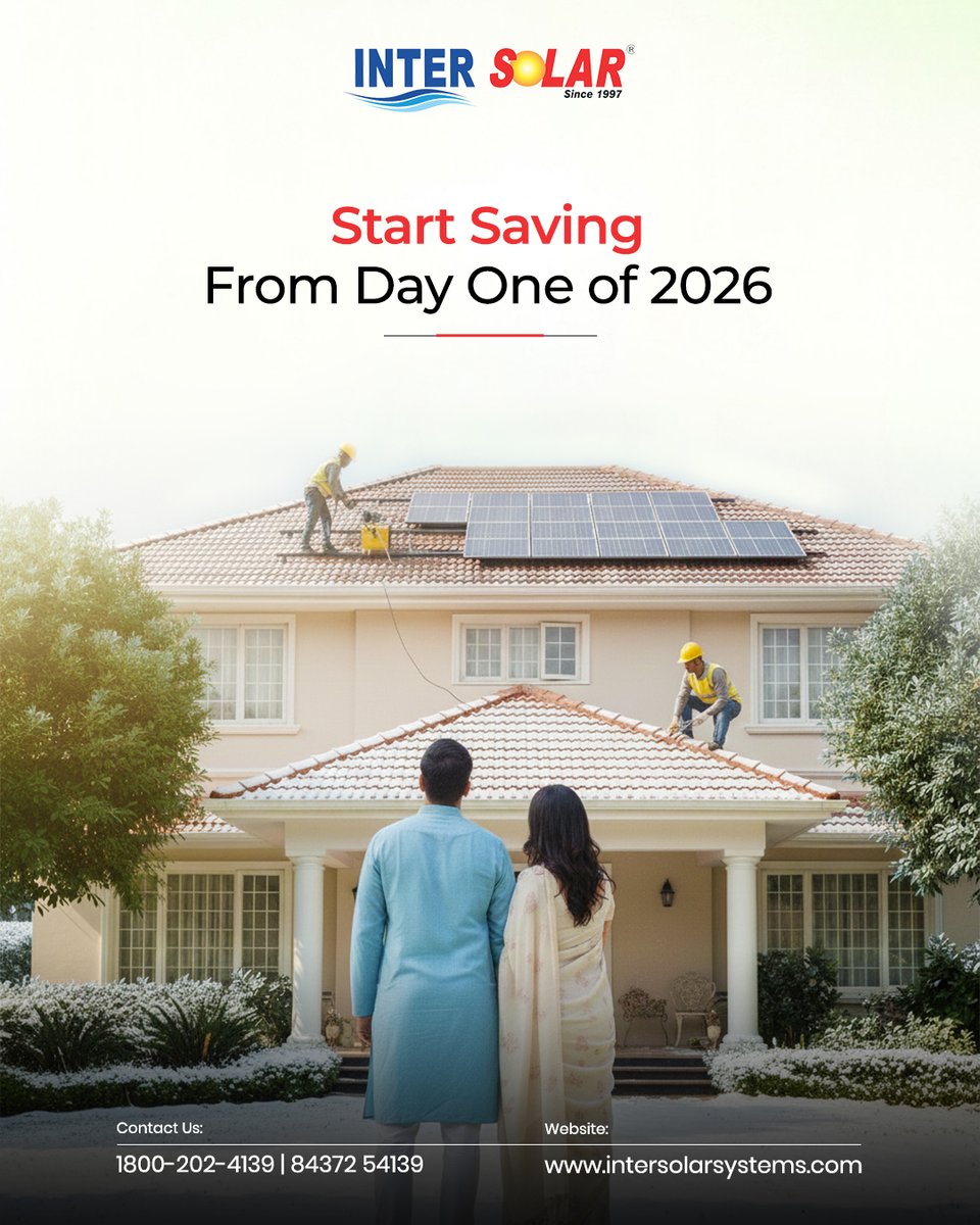 intersolarsys_'s tweet image. The best time to go solar in 2026… starts in December. ☀️
Set up your solar system now and start 2026 with savings from Day One.
✅ Lower electricity costs
✅ Energy independence

📞 1800-202-4139 |🌐intersolarsystems.com

#intersolarsystems #gosolarindia
