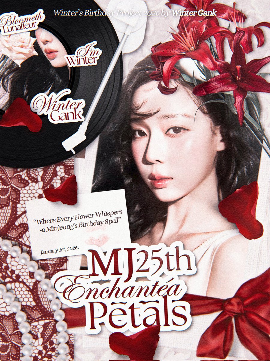 WINTERGANK's tweet image. 𓃺 . . .   flourishing into ⁦#Enchantéa25thMJ⁩ locus every petal holds a fiction and every season feels delighted. A year written in a delicate bloomspell, drifting through silver petalune nights This chapter efflorescence       not loudly, but beautifully   .     𓉼۪