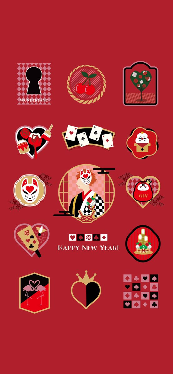 koharu_2022's tweet photo. エースのウォールペーパー
 Happy New Year ver.🎍❤️✨
#ツイステファンアート #twstファンアート https://t.co/PgVFNv1BbG