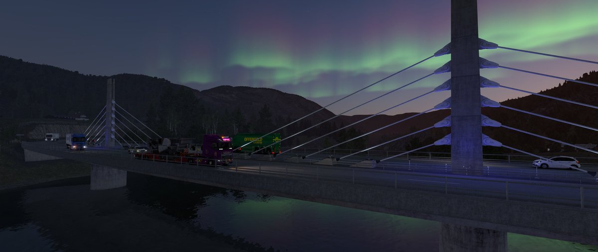 spankerffb's tweet photo. Aurora Borealis 
@SCSsoftware 
@ets2de 
#CruisingNordicHorizons 
#Bestcommunityever https://t.co/Lssy1JPLeO