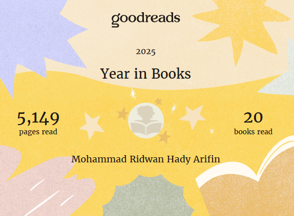 rid1hady's tweet photo. Alhamdulillah tahun ini bisa selesai baca 20 buku (naik dari 9 buku tahun lalu), walau bukunya pendek-pendek ya wkwk. Awal tahun sebenarnya target di 25, tapi akhirnya dikurangi jadi 20, hehe.

Semoga tahun depan bisa lebih banyak dan lebih baik 👊 https://t.co/kYJFj0UIUa