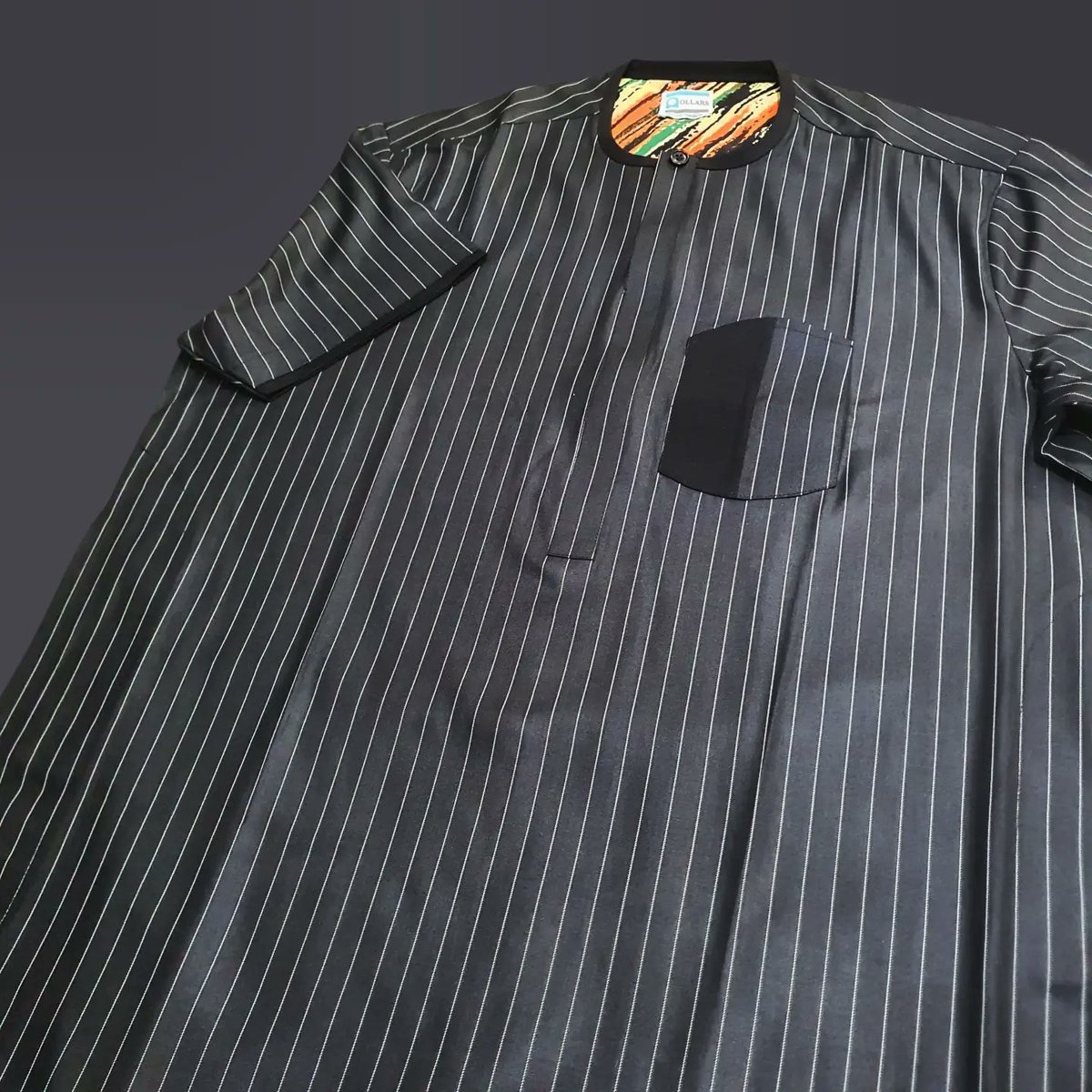 Qollars's tweet image. Qollars Black Chalk Stripe Kaftan ♟️

#lookfresh😎