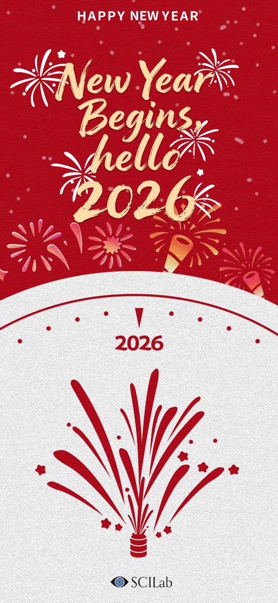 SCILab_NJUST's tweet photo. New year, new discoveries. 💡 As we step into 2026, SCILab wishes you a year of innovation and wonder. Let's shape the future together! 🥂 #HappyNewYear #SCILab https://t.co/WDWMP3AbTo