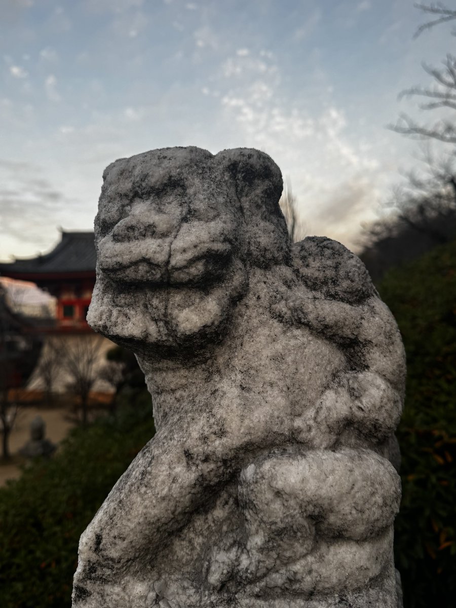 いちごの狛犬 子育て世代の狛犬さん